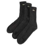 Lacoste Black Sports High Cut 3 Pack Socks