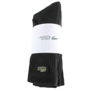 Lacoste Black Sports High Cut 3 Pack Socks