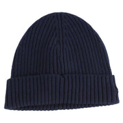 Lacoste Navy Ribbed Wool Beanie