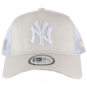 New Era Beige 9FORTY New York Yankees A Frame Trucker Cap