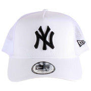 New Era White 9FORTY League Essential New York Yankees Trucker Cap