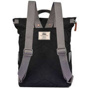 Roka Black Canfield B Medium Sustainable Canvas Flannel Backpack