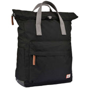 Roka Black Canfield B Medium Sustainable Canvas Flannel Backpack