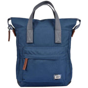 Roka Blue Bantry B Small Sustainable Canvas Flannel Backpack