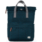 Roka Blue Canfield B Medium Snake Print Sustainable Canvas Backpack