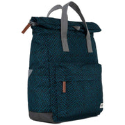 Roka Blue Canfield B Medium Snake Print Sustainable Canvas Backpack