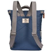 Roka Blue Canfield B Medium Sustainable Canvas Flannel Backpack