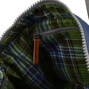 Roka Blue Canfield B Medium Sustainable Canvas Flannel Backpack