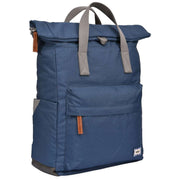 Roka Blue Canfield B Medium Sustainable Canvas Flannel Backpack