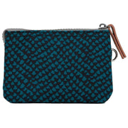 Roka Blue Carnaby Small Snake Print Sustainable Canvas Wallet