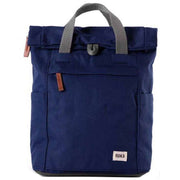 Roka Blue Finchley A Small Sustainable Canvas Backpack