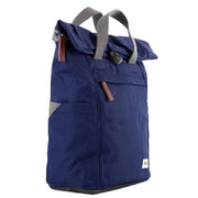 Roka Blue Finchley A Small Sustainable Canvas Backpack