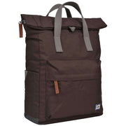 Roka Brown Canfield B Medium Sustainable Canvas Flannel Backpack