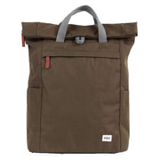 Roka Brown Finchley A Large Sustainable Canvas Backpack