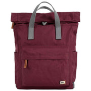 Roka Burgundy Canfield B Medium Sustainable Canvas Flannel Backpack