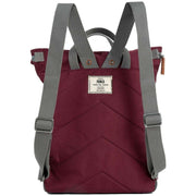 Roka Burgundy Canfield B Medium Sustainable Canvas Flannel Backpack