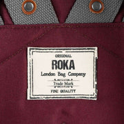 Roka Burgundy Canfield B Medium Sustainable Canvas Flannel Backpack