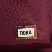 Roka Burgundy Canfield B Medium Sustainable Canvas Flannel Backpack