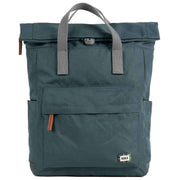 Roka Grey Canfield B Medium Sustainable Canvas Flannel Backpack