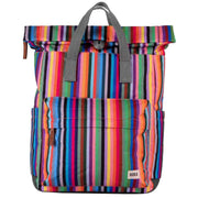 Roka Multi-colour Canfield B Medium Sustainable Canvas Striped Backpack