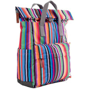 Roka Multi-colour Canfield B Medium Sustainable Canvas Striped Backpack