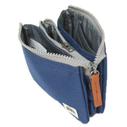Roka Navy Carnaby Medium Sustainable Canvas Wallet