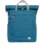 Roka Navy Finchley A Small Sustainable Canvas Backpack