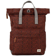 Roka Orange Canfield B Medium Snake Print Sustainable Canvas Backpack