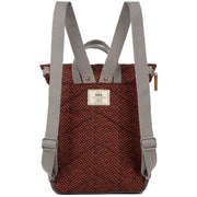 Roka Orange Canfield B Medium Snake Print Sustainable Canvas Backpack