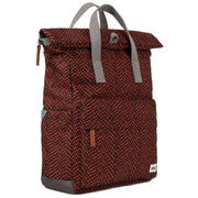 Roka Orange Canfield B Medium Snake Print Sustainable Canvas Backpack
