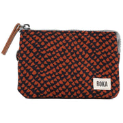 Roka Orange Carnaby Small Snake Print Sustainable Canvas Wallet