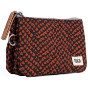 Roka Orange Carnaby Small Snake Print Sustainable Canvas Wallet