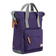 Roka Purple Bantry B Small Sustainable Canvas Flannel Backpack