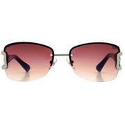 Suuna Grey Jessie Unique Trim Semi-Rimless Sunglasses
