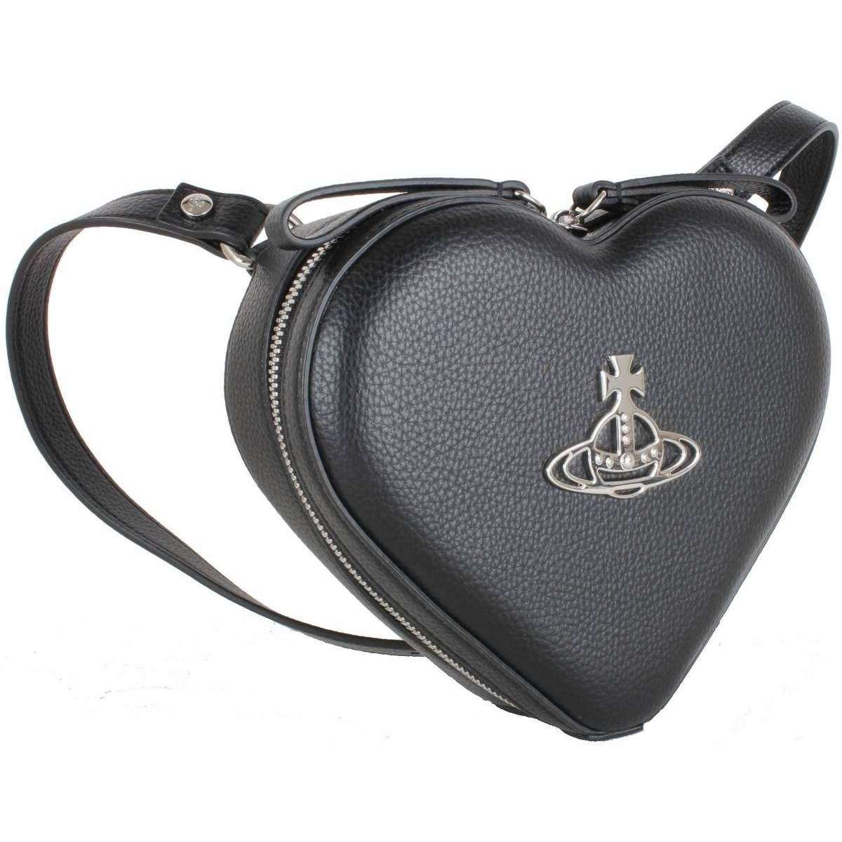 Vivienne Westwood Mini Ella Heart Vegan Leather Backpack in Black