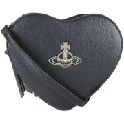 Vivienne Westwood Black Lousie Re-Vegan Grain Heart Crossbody Bag