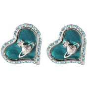 Vivienne Westwood Blue Petra Heart Earrings