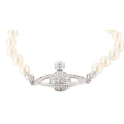 Vivienne Westwood Cream Mini Bas Relief Pearl Bracelet