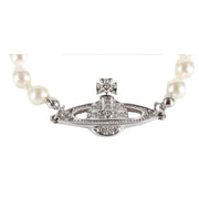Vivienne Westwood Cream Mini Bass Relief Pearl Bracelet