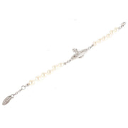 Vivienne Westwood Cream Mini Bass Relief Pearl Bracelet