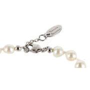 Vivienne Westwood Cream Mini Bass Relief Pearl Bracelet