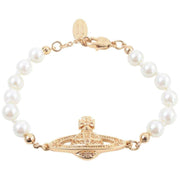 Vivienne Westwood Gold Mini Bas Relief Pearl Bracelet