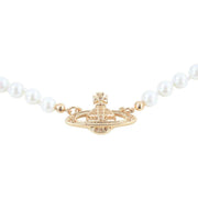 Vivienne Westwood Gold Mini Bas Relief Pearl Choker Necklace