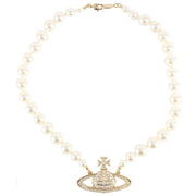 Vivienne Westwood Gold One Row Bas Relief Pearl Choker