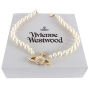 Vivienne Westwood Gold One Row Bas Relief Pearl Choker