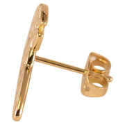 Vivienne Westwood Gold Thin Lines Flat Orb Stud Earrings