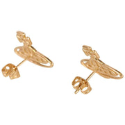 Vivienne Westwood Gold Thin Lines Flat Orb Stud Earrings