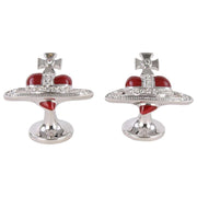 Vivienne Westwood Red Diamante Heart Cufflinks