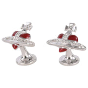Vivienne Westwood Red Diamante Heart Cufflinks