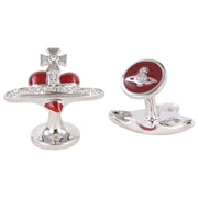 Vivienne Westwood Red Diamante Heart Cufflinks